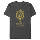 Men's Game of Thrones: House of the Dragon Gold Three-Headed Dragon Crest T-Shirt