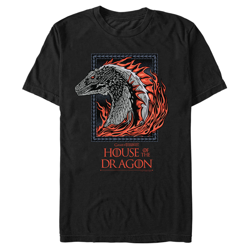 Men's Game of Thrones: House of the Dragon Fire Dragon Portrait T-Shirt