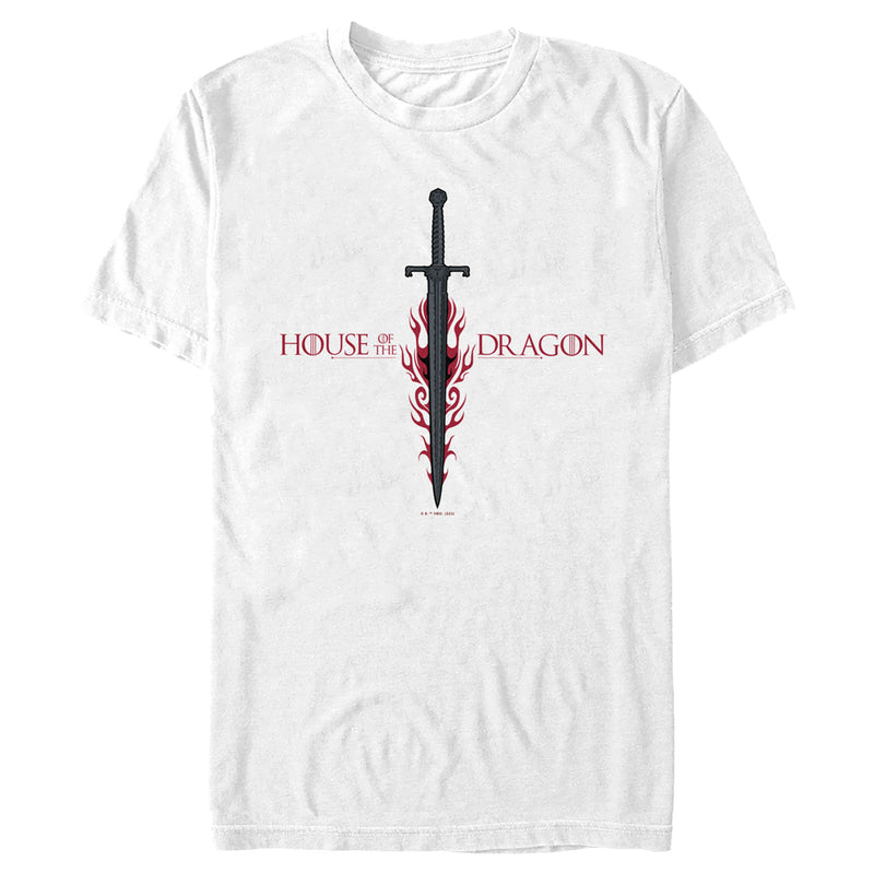 Men's Game of Thrones: House of the Dragon Flaming Sword Logo T-Shirt