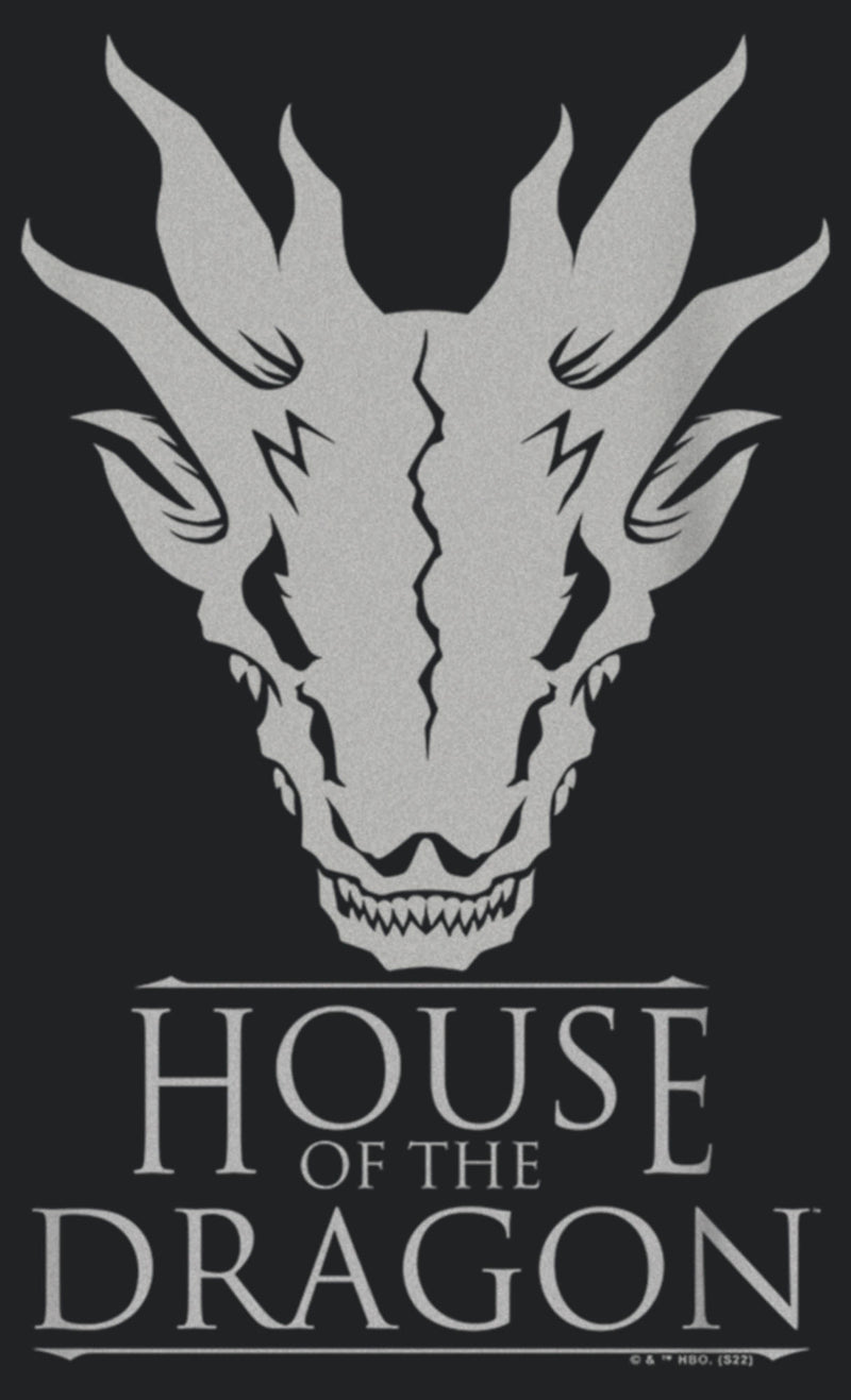 Women's Game of Thrones: House of the Dragon White Dragon Skull Logo Racerback Tank Top