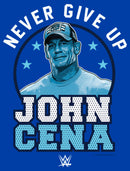 Men's WWE John Cena Never Give Up Blue Logo T-Shirt