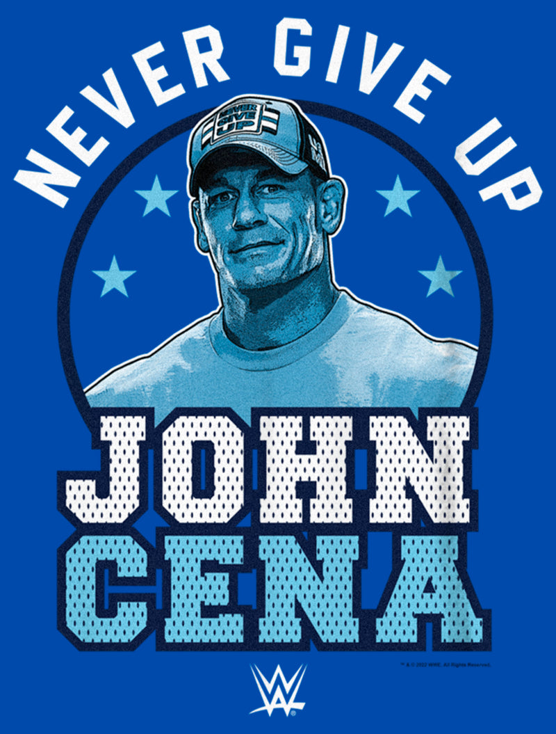 Boy's WWE John Cena Never Give Up Blue Logo T-Shirt