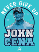Girl's WWE John Cena Never Give Up Blue Logo T-Shirt