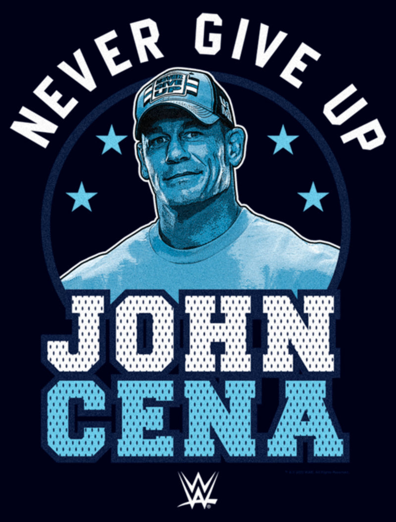 Women's WWE John Cena Never Give Up Blue Logo T-Shirt