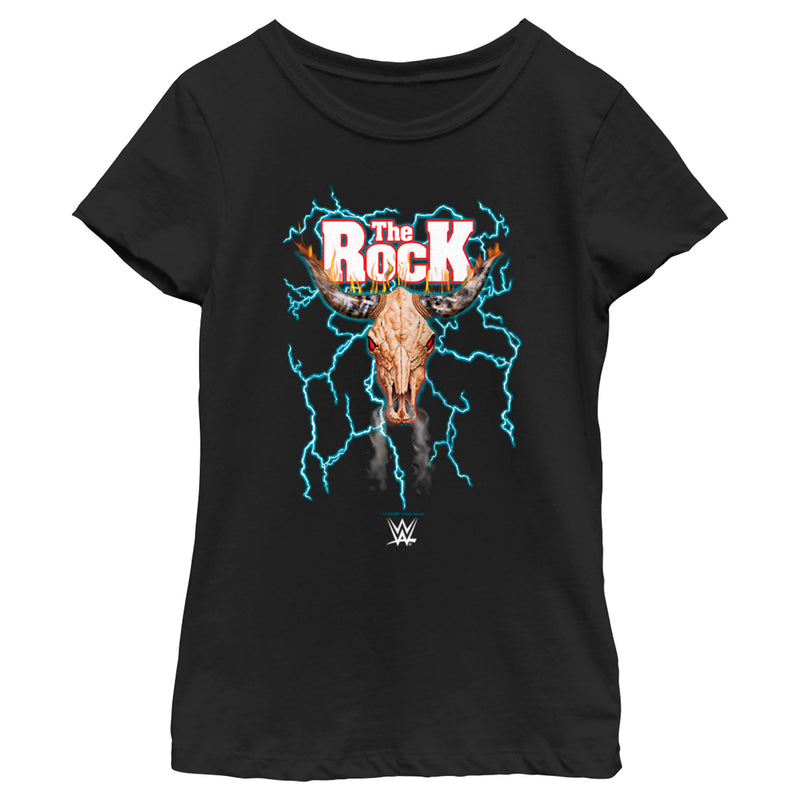 Girl's WWE The Rock Electric Bull Logo T-Shirt