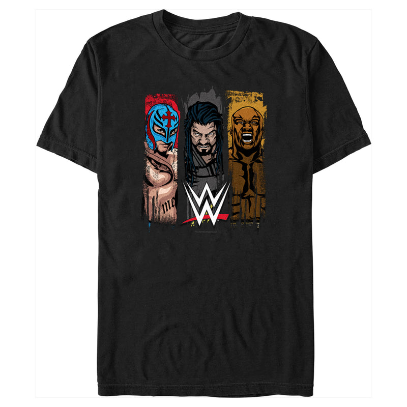 Men's WWE Rey Mysterio Roman Reigns and Bobby Lashley T-Shirt