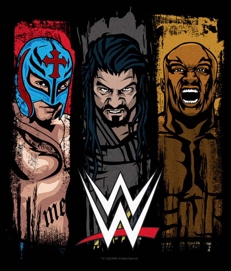 Men's WWE Rey Mysterio Roman Reigns and Bobby Lashley T-Shirt