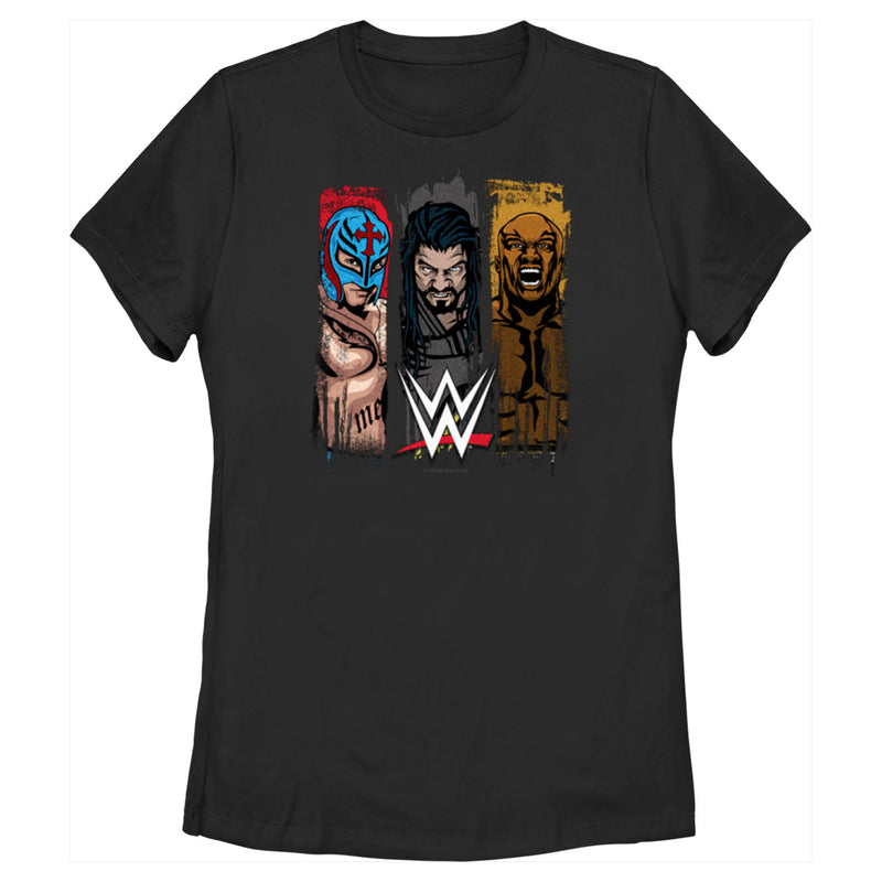 Women's WWE Rey Mysterio Roman Reigns and Bobby Lashley T-Shirt