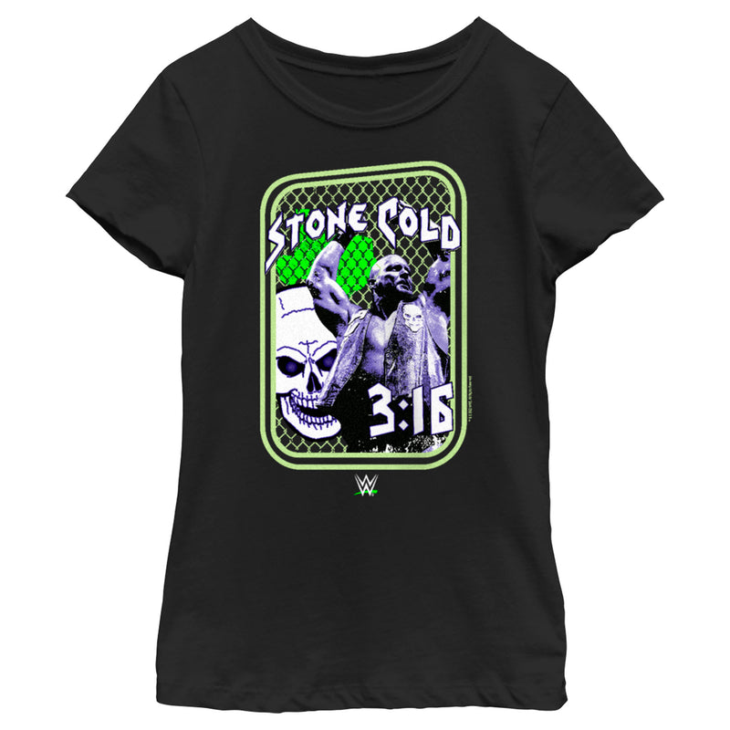 Girl's WWE Stone Cold Steve Austin 3:16 Collage T-Shirt