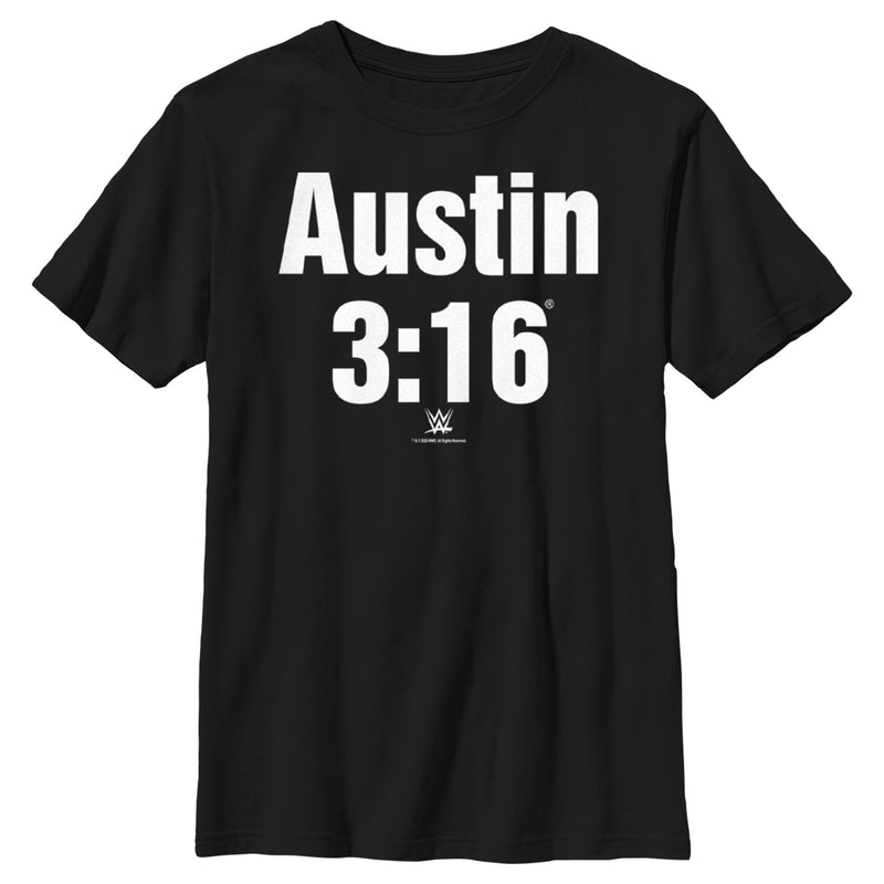 Boy's WWE Stone Cold Steve Austin 3:16 White Logo T-Shirt