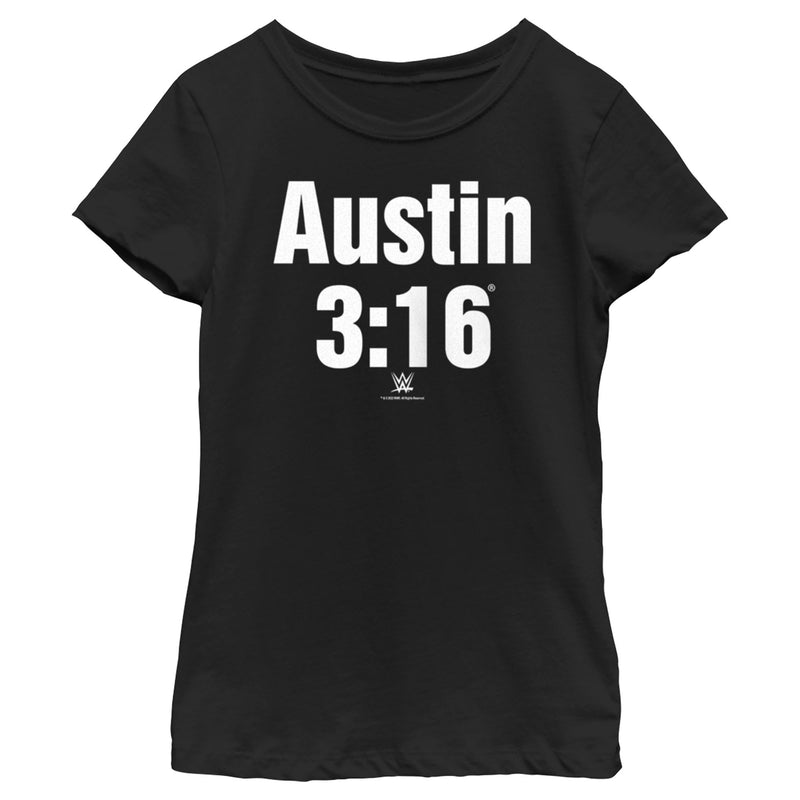 Girl's WWE Stone Cold Steve Austin 3:16 White Logo T-Shirt