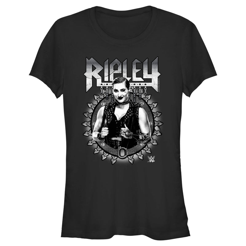 Junior's WWE Ripley Black and White Photo T-Shirt