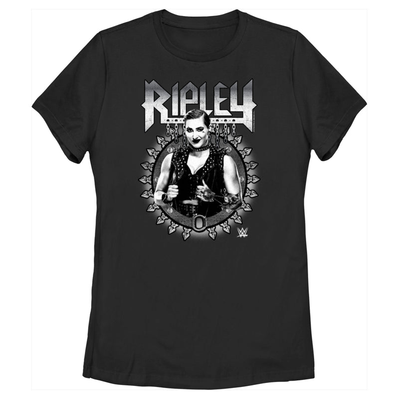 Women's WWE Ripley Black and White Photo T-Shirt