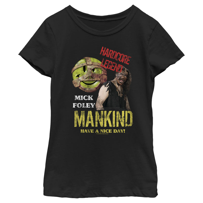 Girl's WWE Mick Foley Mankind Have a Nice Day T-Shirt