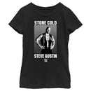 Girl's WWE Stone Cold Steve Austin Black and White Photo T-Shirt