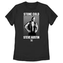 Women's WWE Stone Cold Steve Austin Black and White Photo T-Shirt