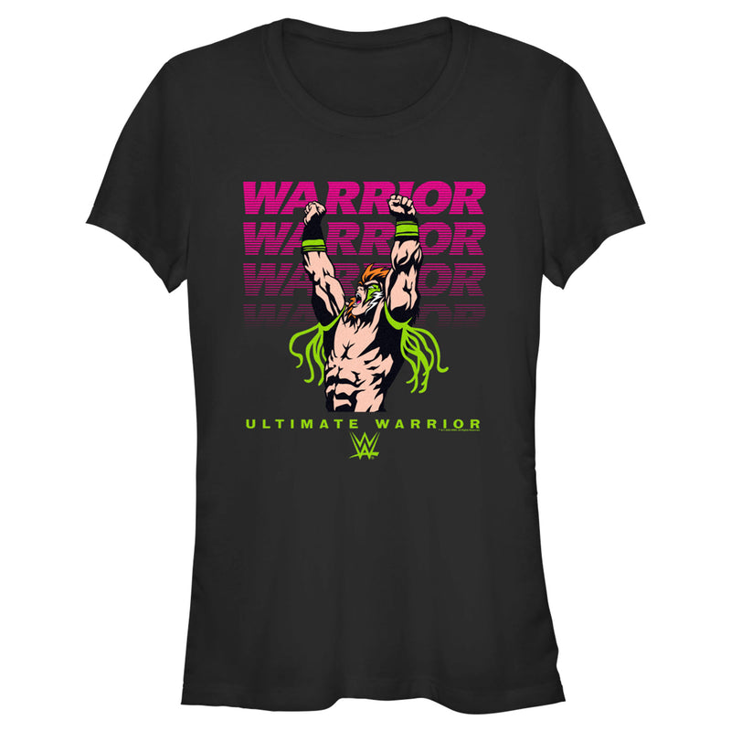 Junior's WWE Ultimate Warrior Pink and Green T-Shirt