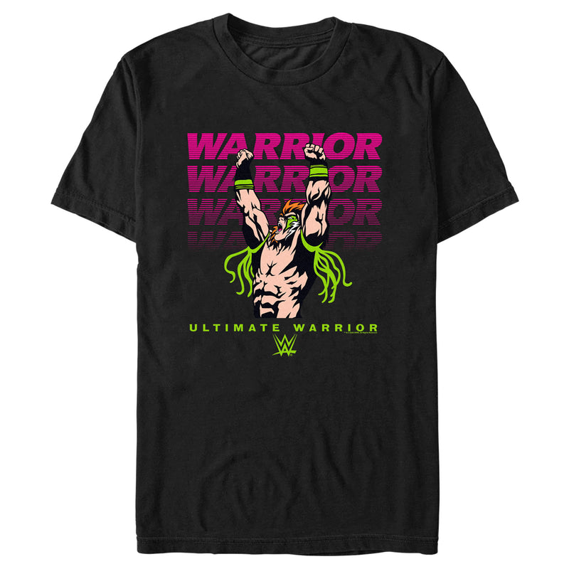 Men's WWE Ultimate Warrior Pink and Green T-Shirt