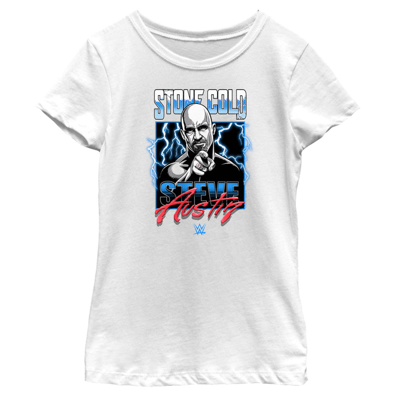 Girl's WWE Stone Cold Steve Austin Lightning T-Shirt