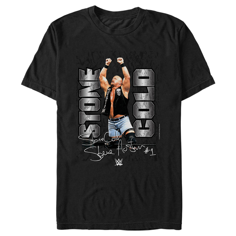 Men's WWE Stone Cold Steve Austin Signature Photo T-Shirt