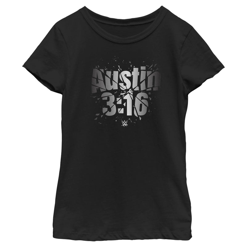 Girl's WWE Austin 3:16 Shattered Logo T-Shirt