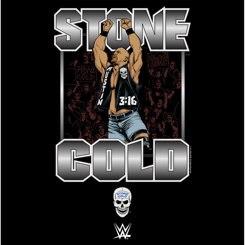 Men's WWE Stone Cold Steve Austin Silver Logo T-Shirt