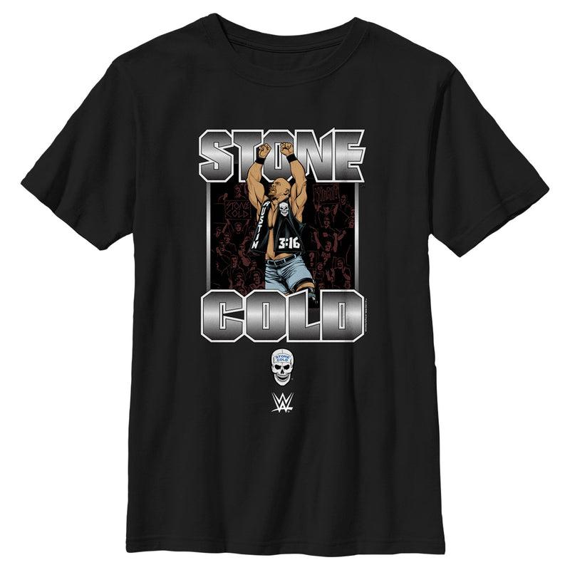 Boy's WWE Stone Cold Steve Austin Silver Logo T-Shirt