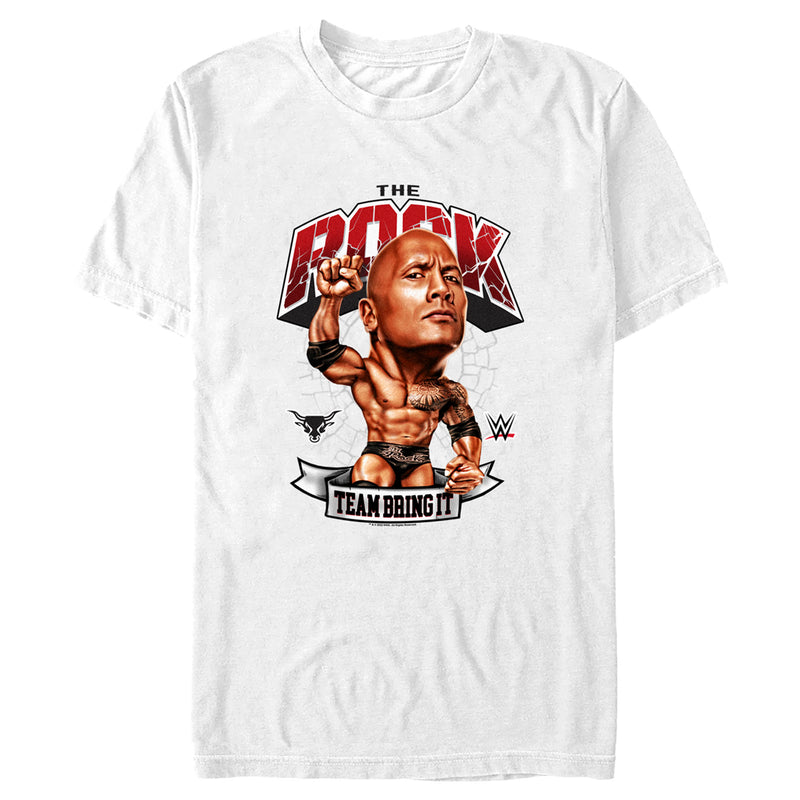 Men's WWE The Rock Team Bring It Bobble Head T-Shirt