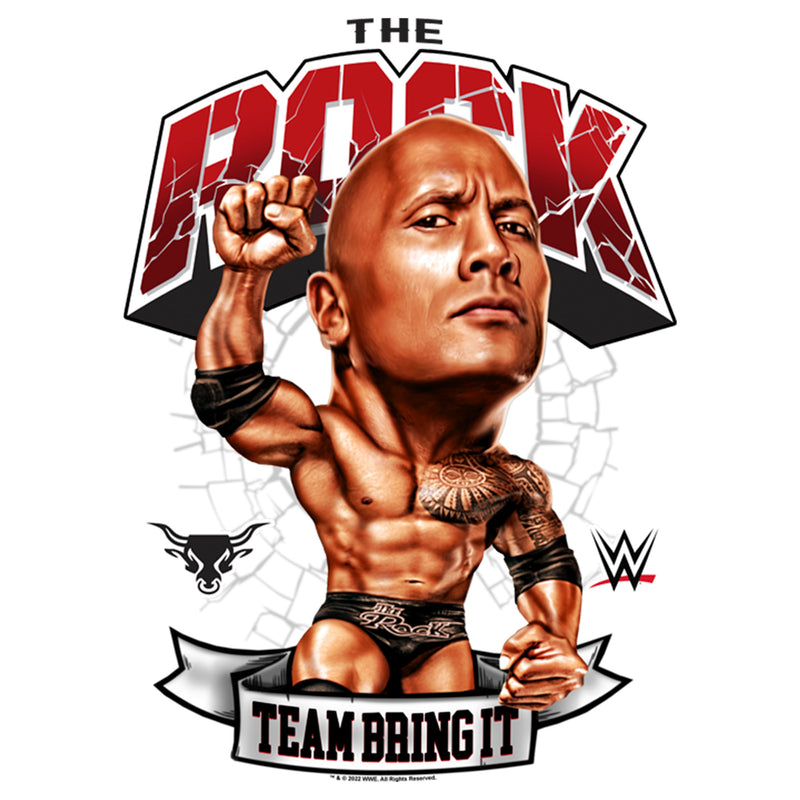 Girl's WWE The Rock Team Bring It Bobble Head T-Shirt