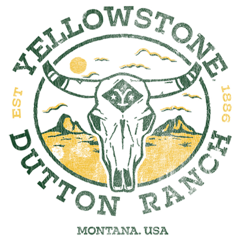 Men's Yellowstone Distressed Est. 1886 Skull T-Shirt