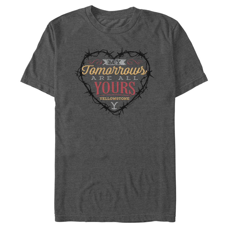 Men's Yellowstone My Tomorrows Are All Yours Barbwire Heart T-Shirt