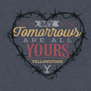 Women's Yellowstone My Tomorrows Are All Yours Barbwire Heart Racerback Tank Top