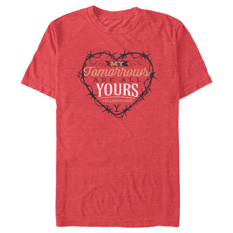 Men's Yellowstone My Tomorrows Are All Yours Black Barbwire Heart T-Shirt