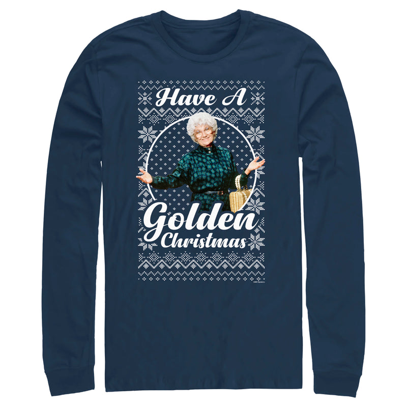 Men's The Golden Girls Ugly Christmas Sophia Portrait Long Sleeve Shirt