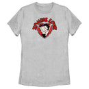 Women's Betty Boop Halloween Zombie Love Heart T-Shirt