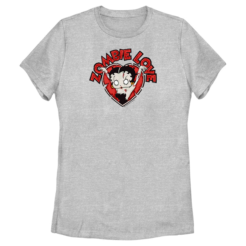 Women's Betty Boop Halloween Zombie Love Heart T-Shirt