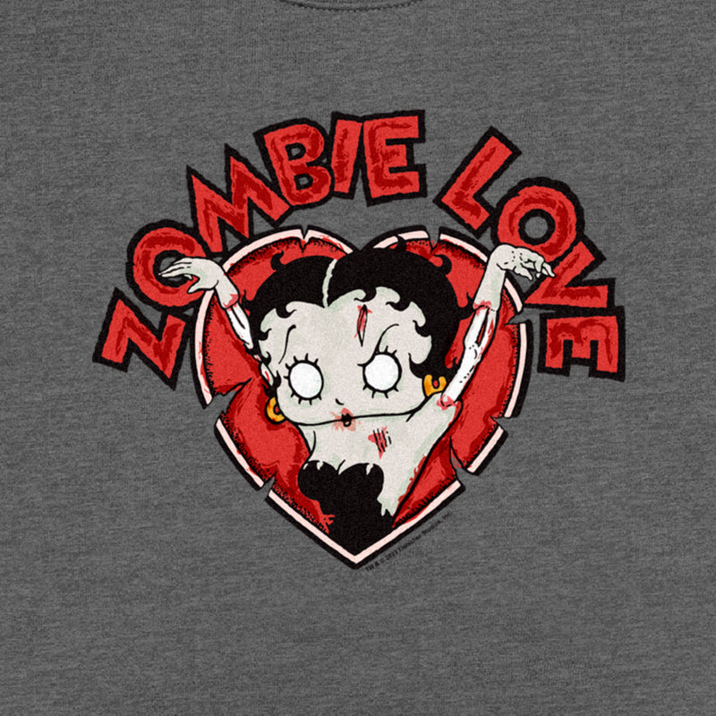 Men's Betty Boop Halloween Zombie Love Heart Sweatshirt