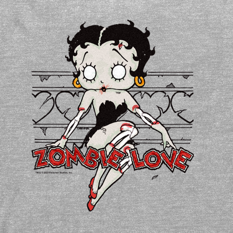 Men's Betty Boop Halloween Zombie Love Long Sleeve Shirt