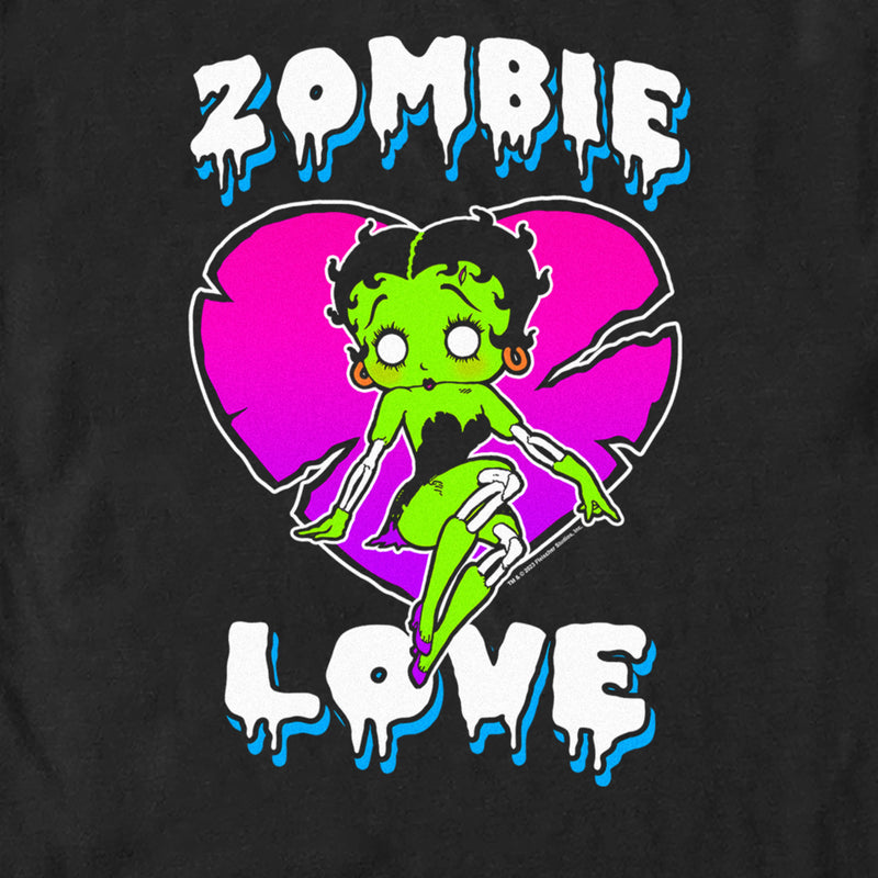 Men's Betty Boop Halloween Green Zombie Love T-Shirt