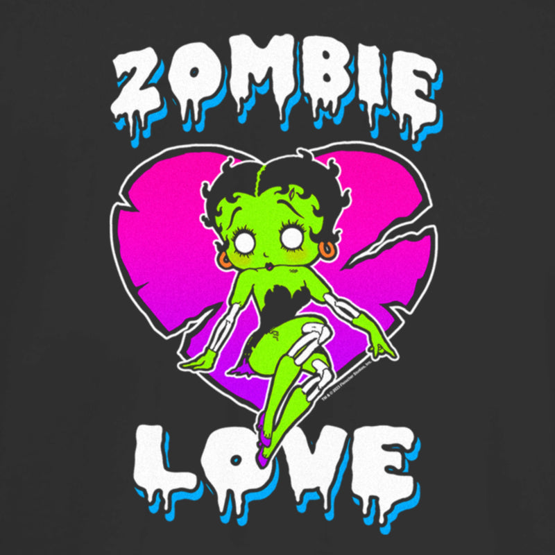 Junior's Betty Boop Halloween Green Zombie Love T-Shirt