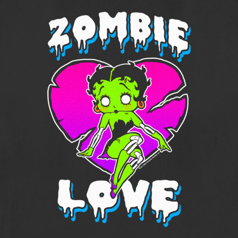 Women's Betty Boop Halloween Green Zombie Love T-Shirt
