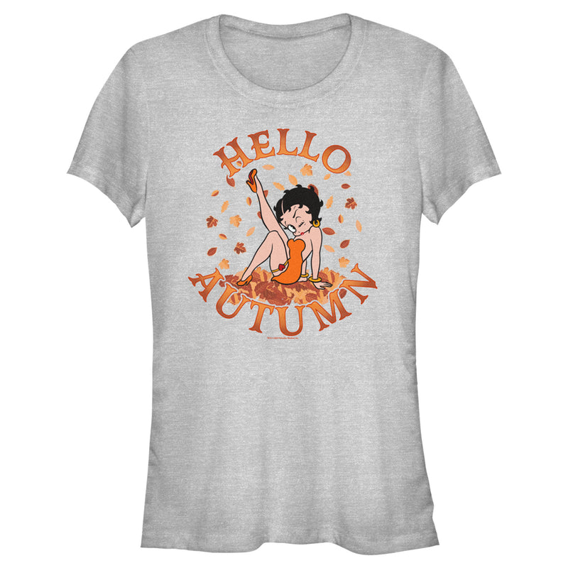 Junior's Betty Boop Hello Autumn T-Shirt