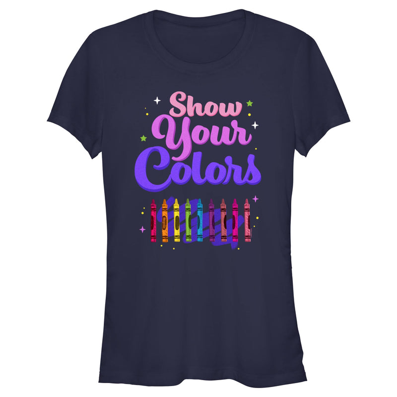 Junior's Crayola Show Your Colors Crayons Lineup T-Shirt