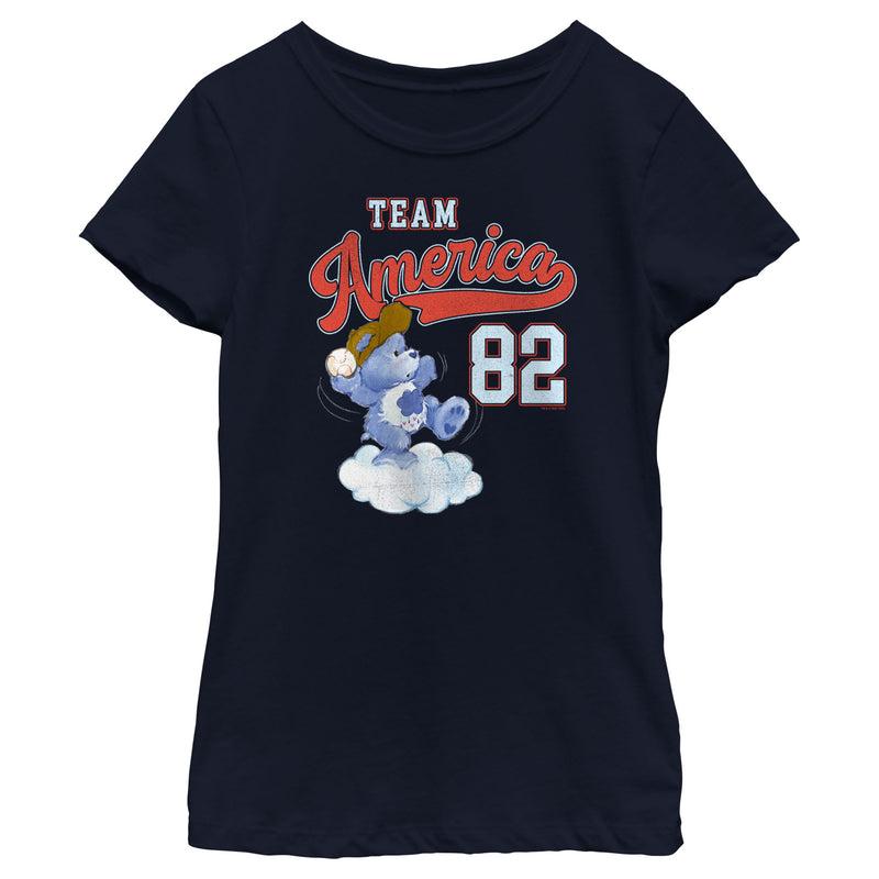 Girl's Care Bears Grumpy Bear Team America 82 T-Shirt