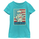 Girl's Care Bears Retro America Cares Bear T-Shirt