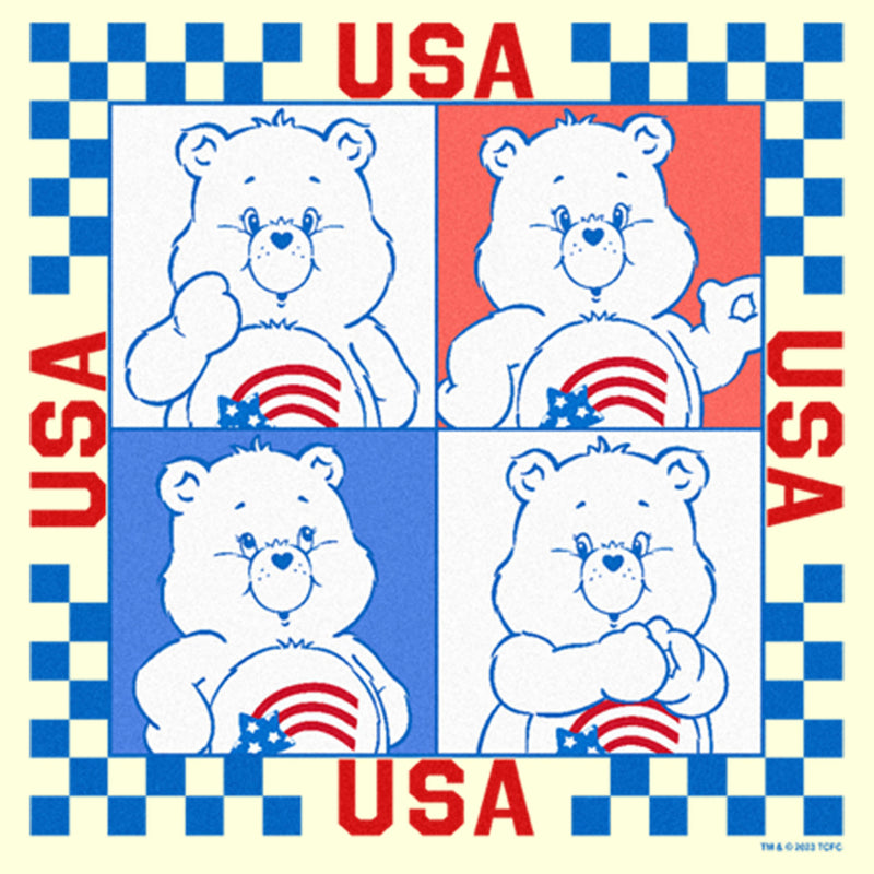 Men's Care Bears America Cares Bear Patriotic Portraits T-Shirt