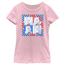 Girl's Care Bears America Cares Bear Patriotic Portraits T-Shirt