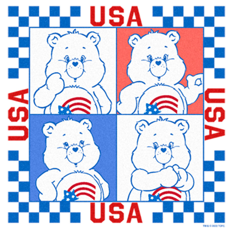 Men's Care Bears America Cares Bear Patriotic Portraits Tank Top