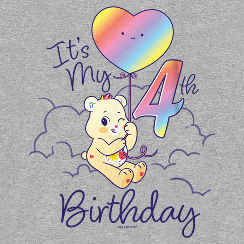 Boy's Care Bears Sweet Celebrations Bear It's My 4th Birthday T-Shirt