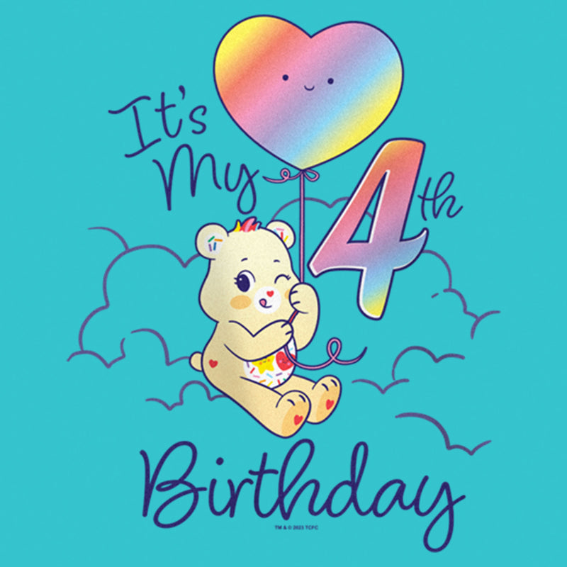 Girl's Care Bears Sweet Celebrations Bear It's My 4th Birthday T-Shirt